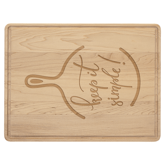 11 1/2" x 8 3/4" Maple Cutting Board with Drip Ring